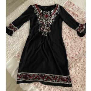 Red Black and White Midi Dress! ❤️🖤🤍